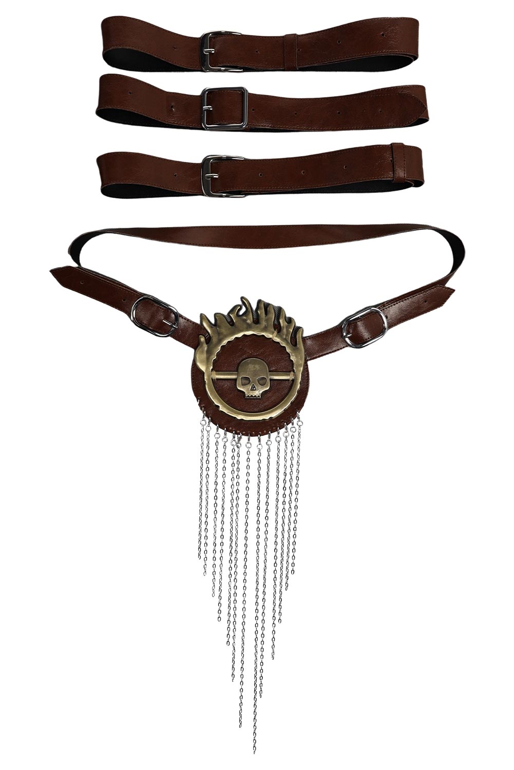 Movie Furiosa: A Mad Max Saga Furiosa Cosplay Brown Leather Belt Halloween Costume Accessories