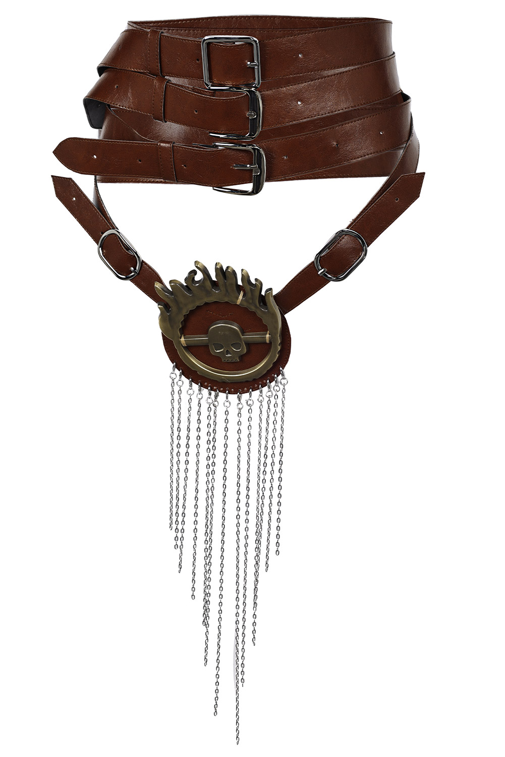Movie Furiosa: A Mad Max Saga Furiosa Cosplay Brown Leather Belt Halloween Costume Accessories