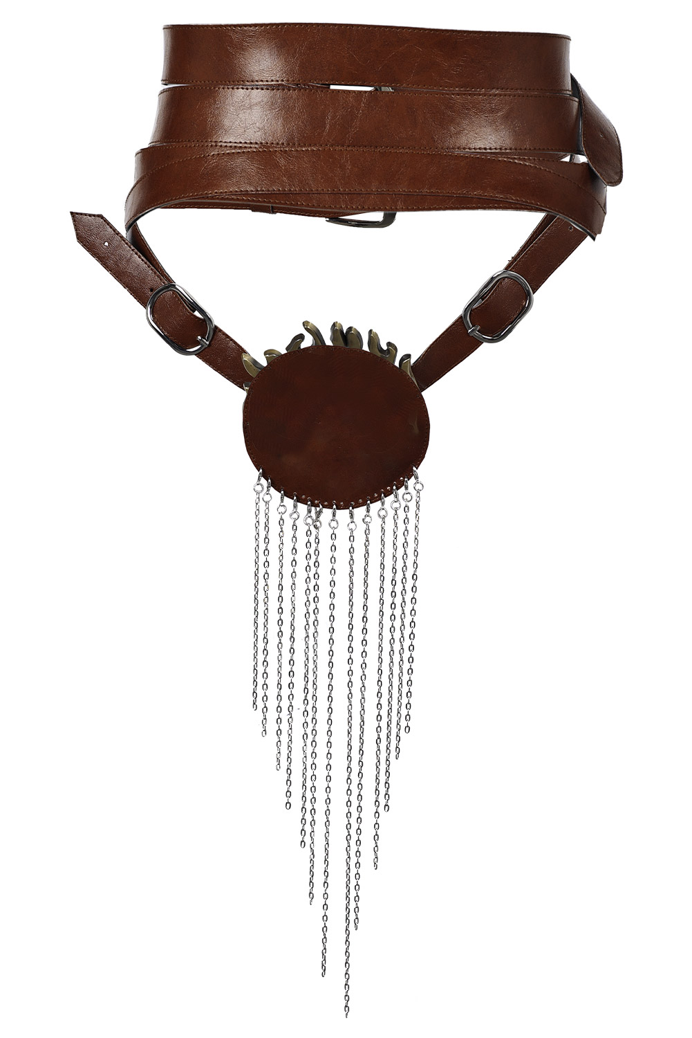 Movie Furiosa: A Mad Max Saga Furiosa Cosplay Brown Leather Belt Halloween Costume Accessories