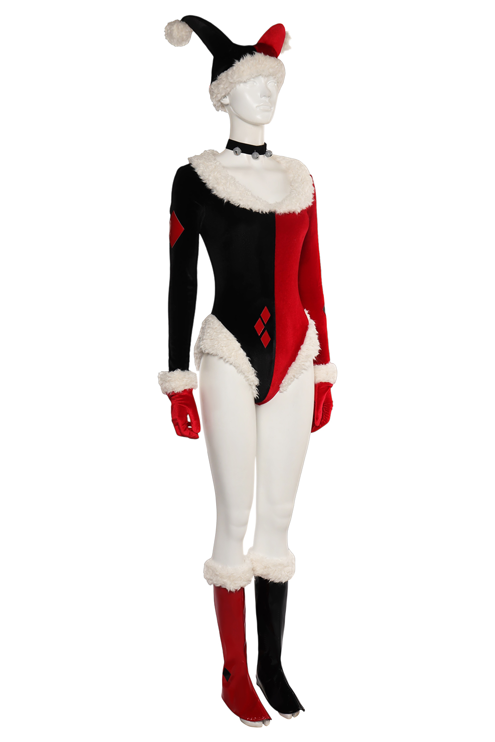 Movie Harley Quinn Christmas Red Outfits Halloween Carnival Suit Cosplay Costume