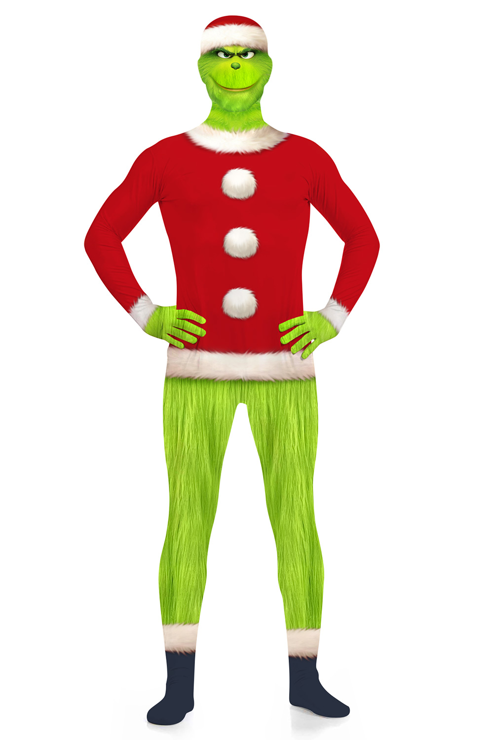 Movie How the Grinch Stole Christmas Grinch Jumpsuit Outfits Halloween ...