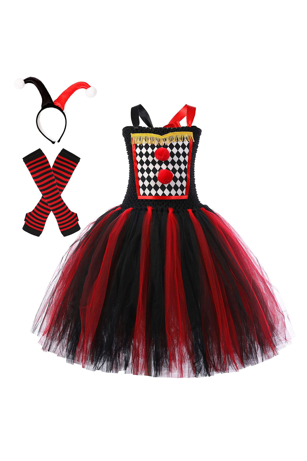 Movie IT Pennywise Kids Girls Red Tutu Dress Outfits Halloween Carnival Suit Cosplay Costume