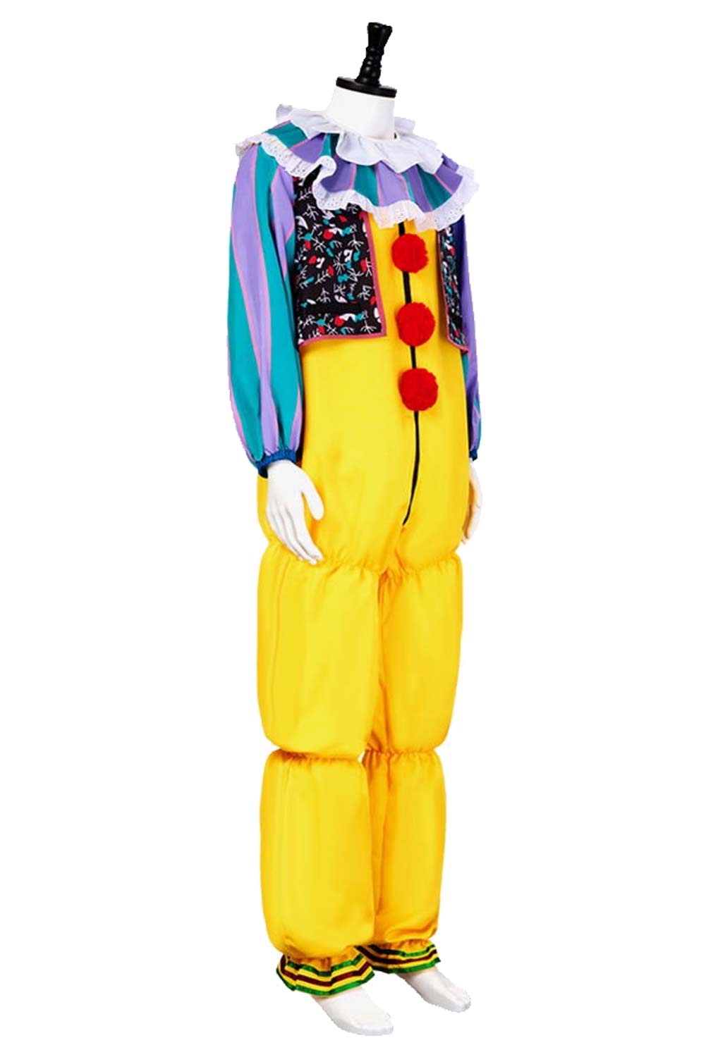 Movie It Pennywise 1990 Retro Yellow Jumpsuit Outfits Halloween Carnival Suit Cosplay Costume