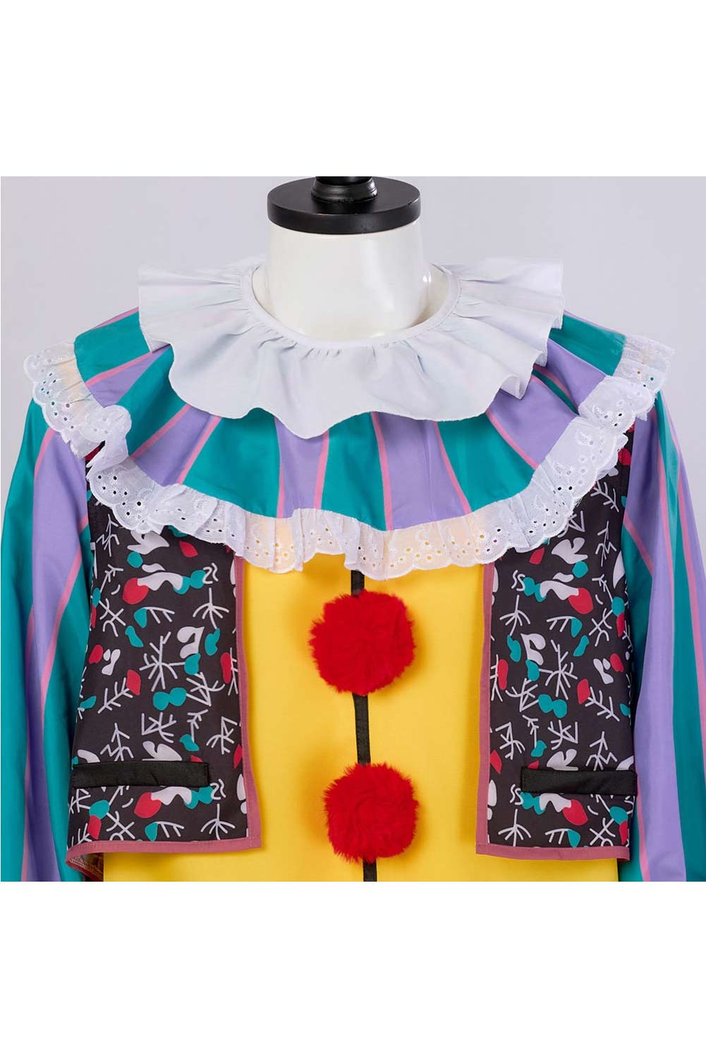 Movie It Pennywise 1990 Retro Yellow Jumpsuit Outfits Halloween Carnival Suit Cosplay Costume