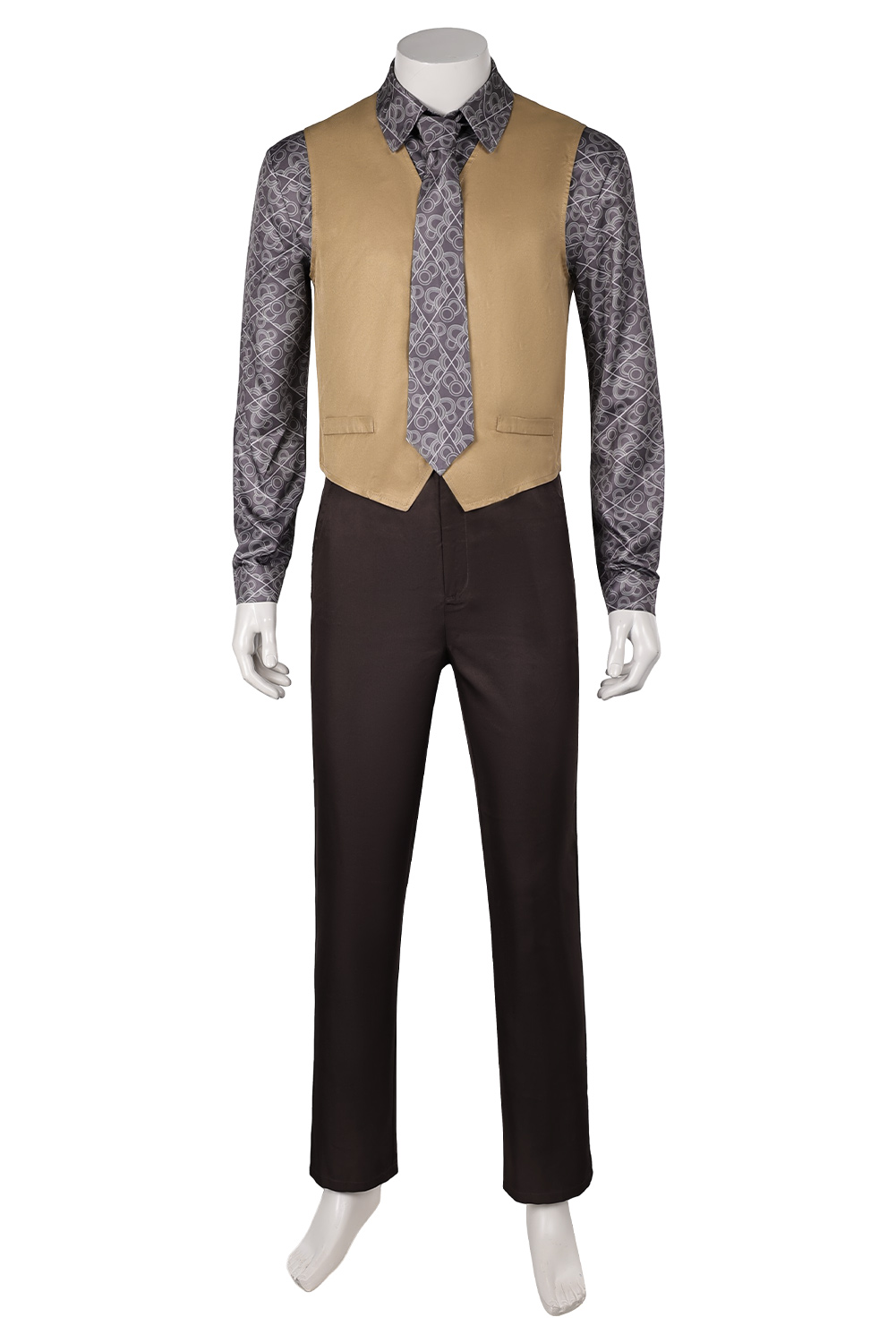 Movie Joker: Folie à Deux(2024) Joker Arthur Fleck Brown Suit Set Outfits Halloween Carnival Uniform Cosplay Costume