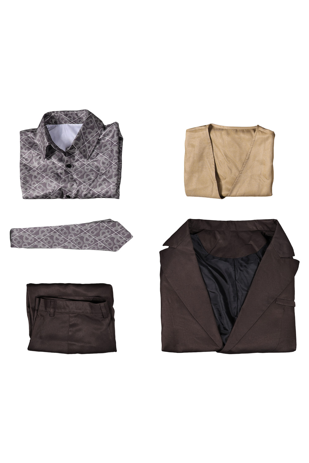 Movie Joker: Folie à Deux(2024) Joker Arthur Fleck Brown Suit Set Outfits Halloween Carnival Uniform Cosplay Costume