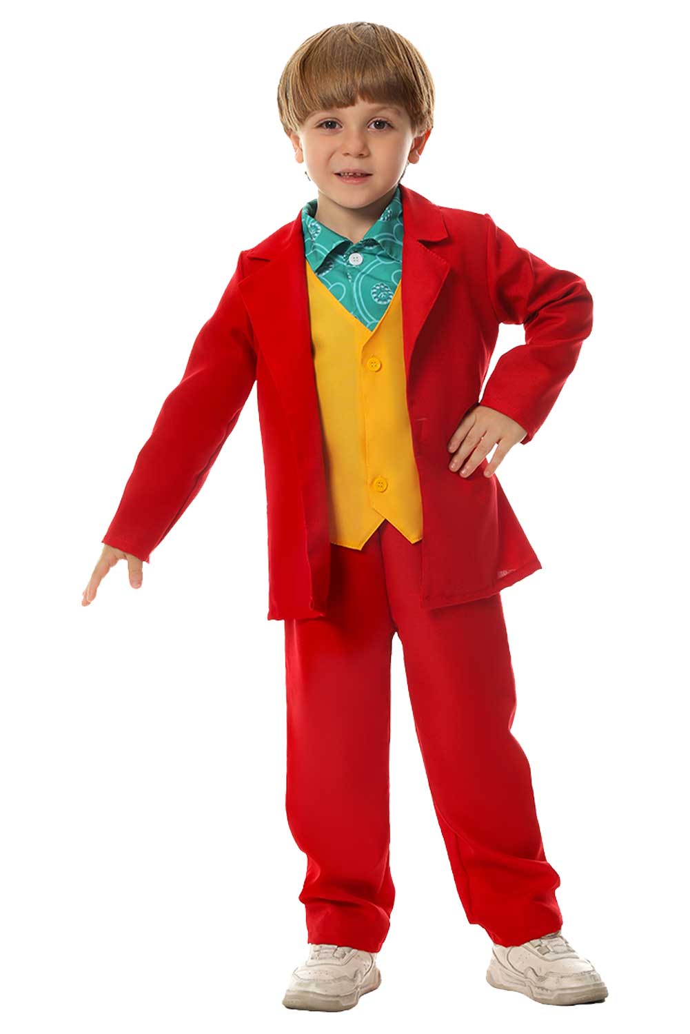 Movie Joker: Folie à Deux (2024) Arthur Fleck Kids Joker2 Read Coat Outfits Halloween Suit Cosplay Costume