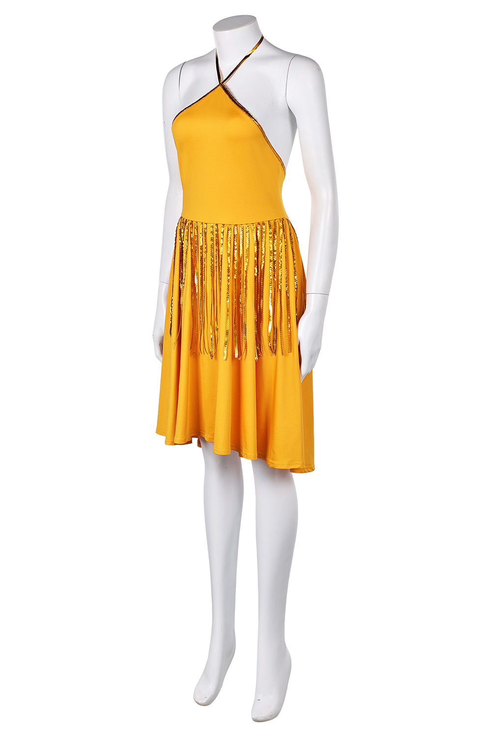 Movie Joker: Folie à Deux Harley Quinn Yellow Backless Dress Outfits Halloween Carnival Suit Cosplay Costume