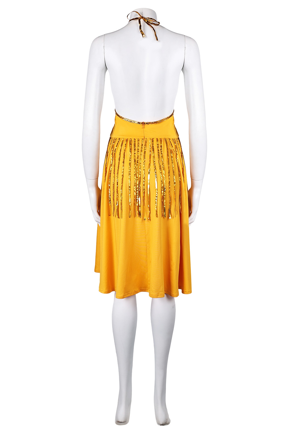 Movie Joker: Folie à Deux Harley Quinn Yellow Backless Dress Outfits Halloween Carnival Suit Cosplay Costume