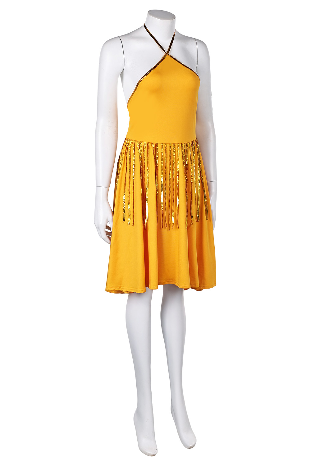 Movie Joker: Folie à Deux Harley Quinn Yellow Backless Dress Outfits Halloween Carnival Suit Cosplay Costume