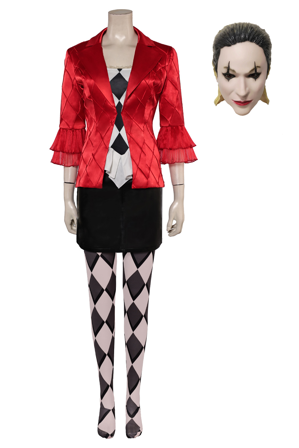 Movie Joker: Folie à Deux (2024) Harley Quinn Red Outfits Halloween Carnival Suit Cosplay Costume