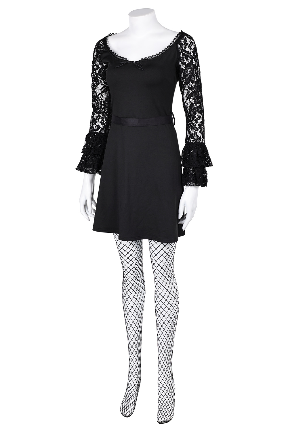 Movie Lisa Frankenstein 2024 Misty Lace Long-sleeved Skirt Set Kathryn Newton Outfits Halloween Carnival Suit Cosplay Costume