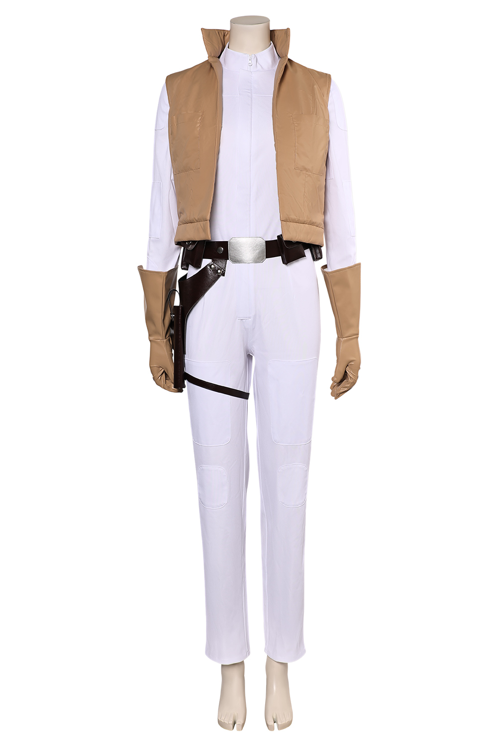 Movie SW Princess Leia Organa Slo Women White Jumpsuit Full Set Outfits Halloween Carnival Suit Cosplay Costume