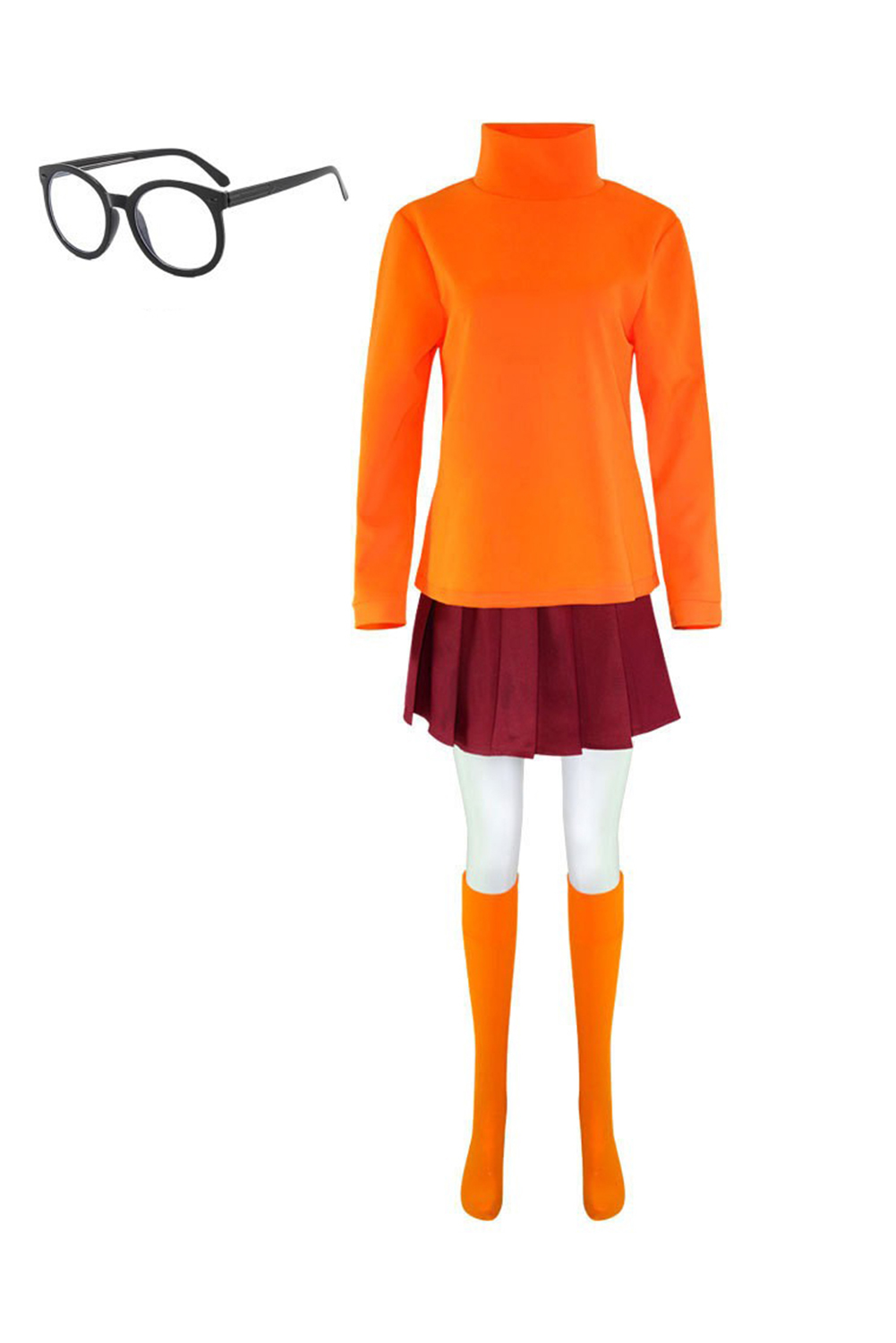Movie Scooby-Doo 2：Monsters Unleashed Velma Outfits Halloween Carnival Suit Cosplay Costume