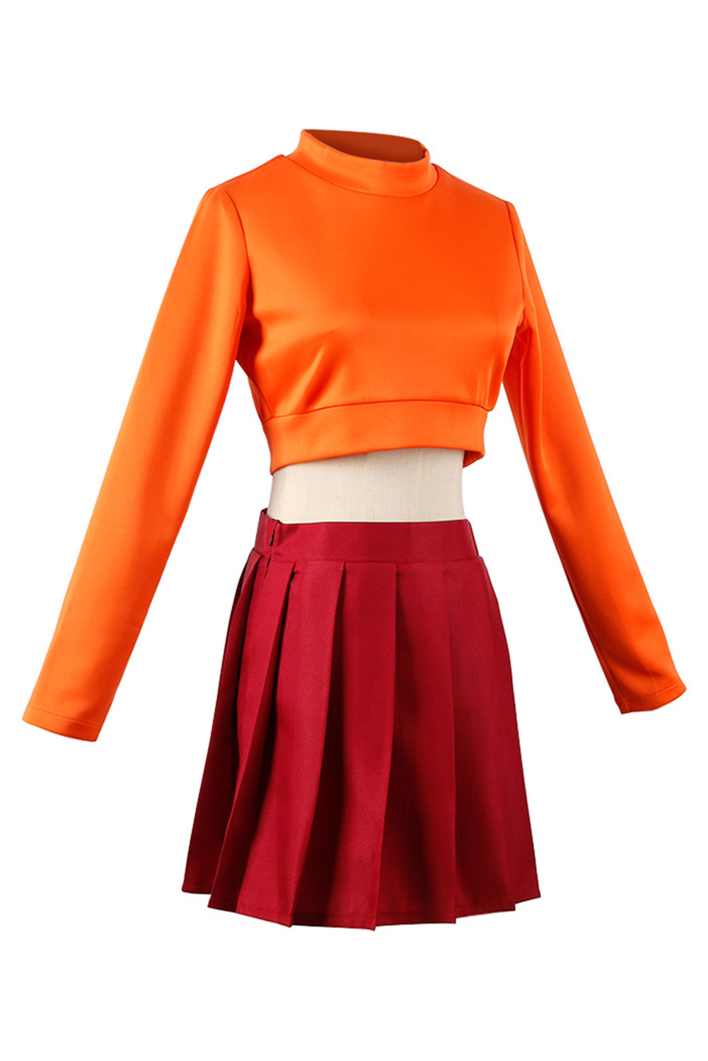 Scooby-Doo Velma Women Top Skirt Set Outfits Halloween Carnival Suit C