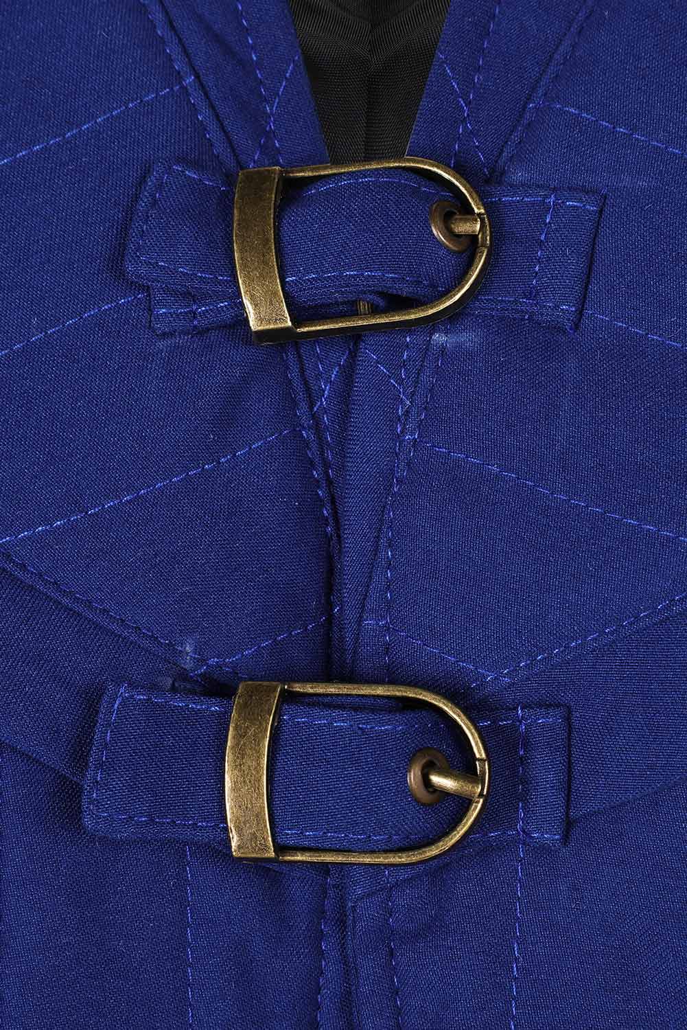 Movie Tangled Flynn Rider Medieval Blue Waistcoat Outfits Halloween Carnival Suit Cosplay Costume