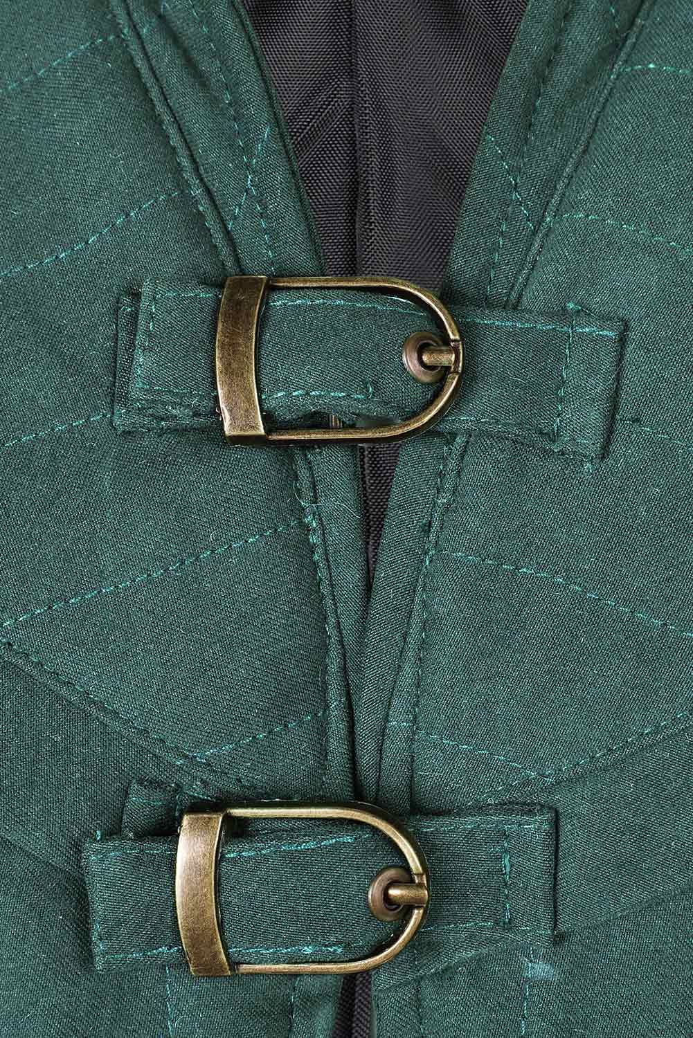 Movie Tangled Flynn Rider Medieval Green Waistcoat Outfits Halloween Carnival Suit Cosplay Costume