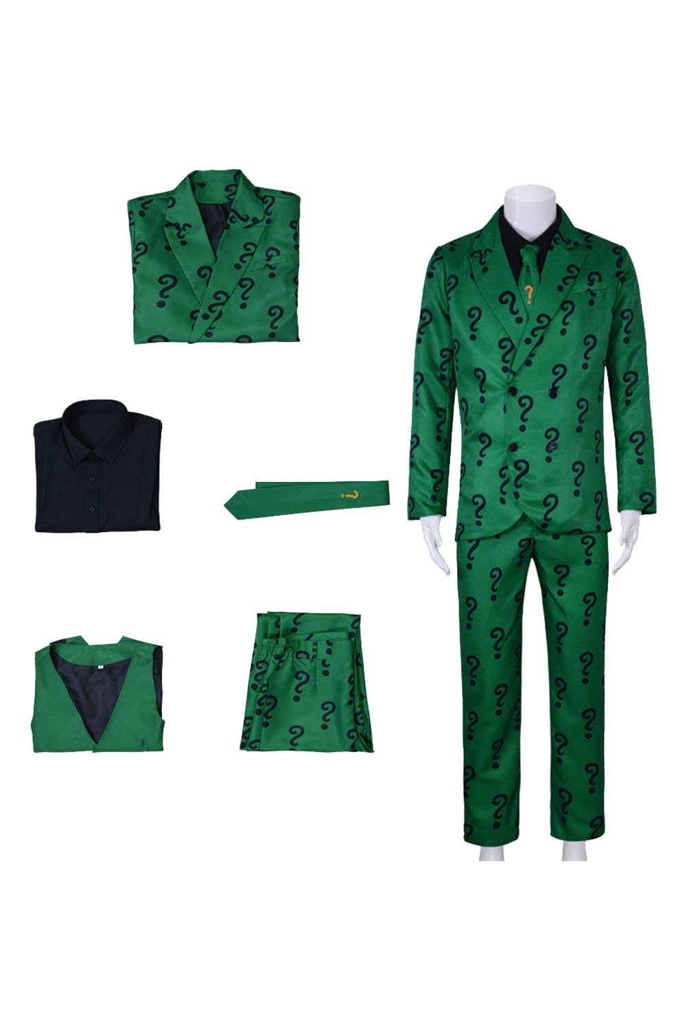 Movie The Batman Riddler Edward Nygma Green Outfits Halloween Carnival Suit Cosplay Costume