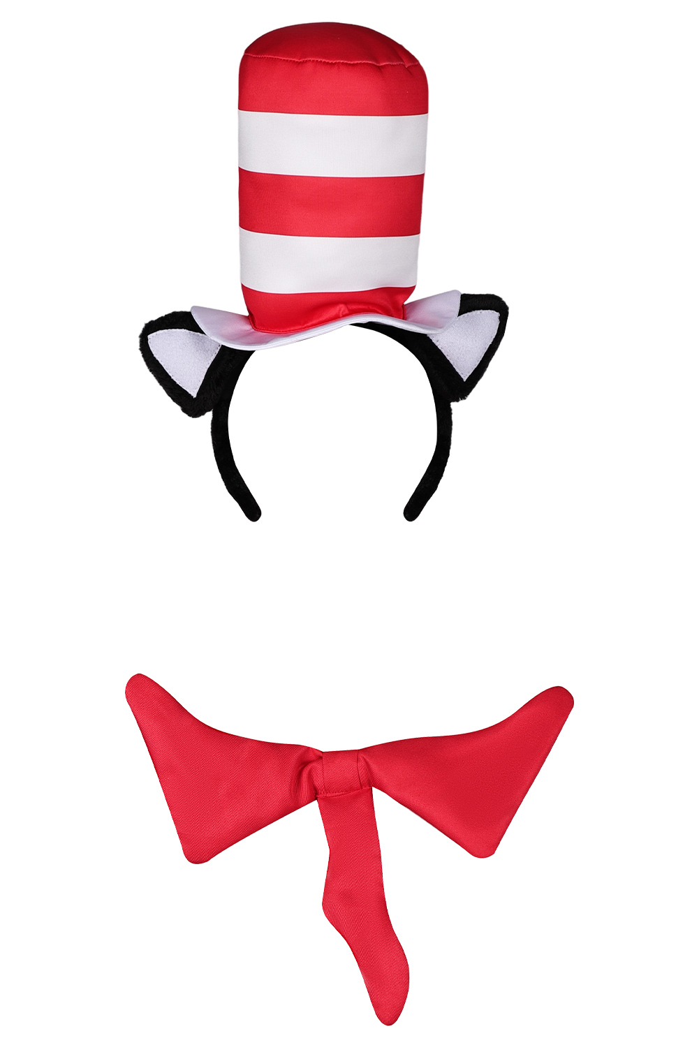 Movie The Cat in the Hat Sean Cosplay Hair Band Bow Tie Hat Cap Set Halloween Carnival Costume Accessories