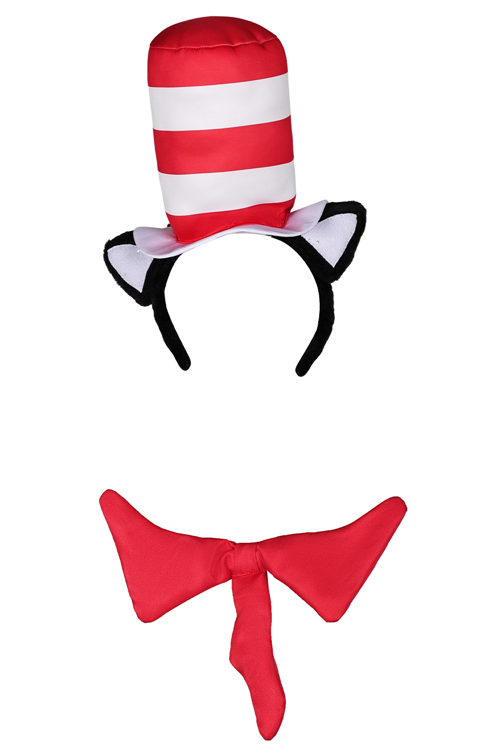 Movie The Cat in the Hat Sean Cosplay Hair Band Bow Tie Hat Cap Set Halloween Carnival Costume Accessories