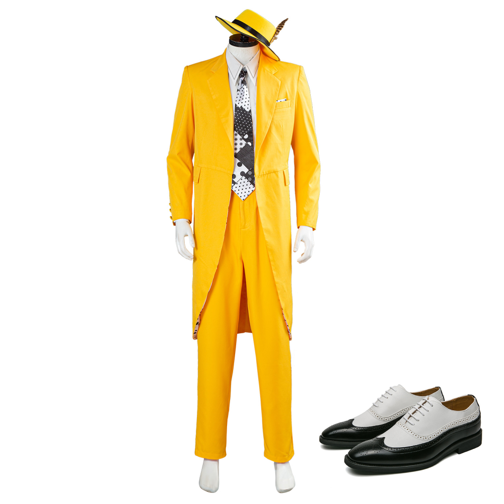 Movie The Mask Jim Carrey Yellow Cosplay Costume Outfits Halloween Carnival Suit