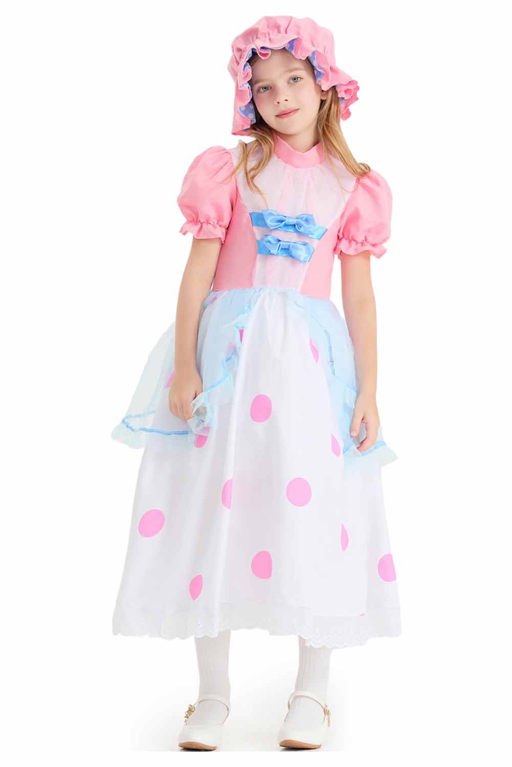 Movie Toy Story Bo Peep Kids Girls Pink Dress With Hat Outfits Halloween Carnival Suit Cosplay Costume