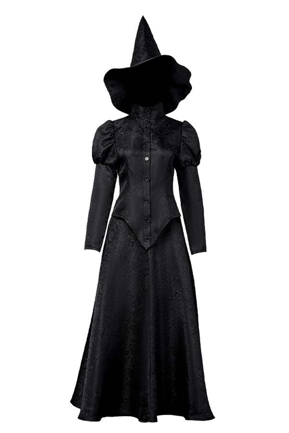 Movie Wicked 2024 Elphaba Women Witch Dress Outfits Halloween Carnival Suit Cosplay Costume