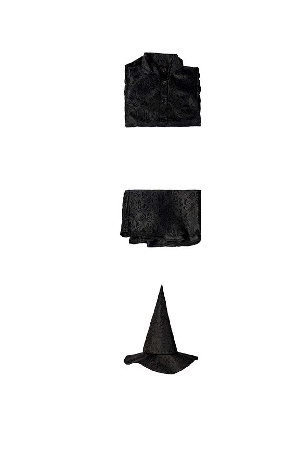 Movie Wicked 2024 Elphaba Women Witch Dress Outfits Halloween Carnival Suit Cosplay Costume