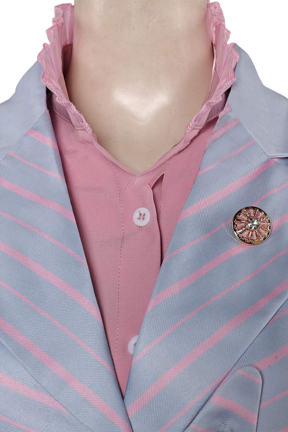 Movie Wicked Glinda Women Purple Striped Set Outfits Halloween Carnival Suit Cosplay Costume