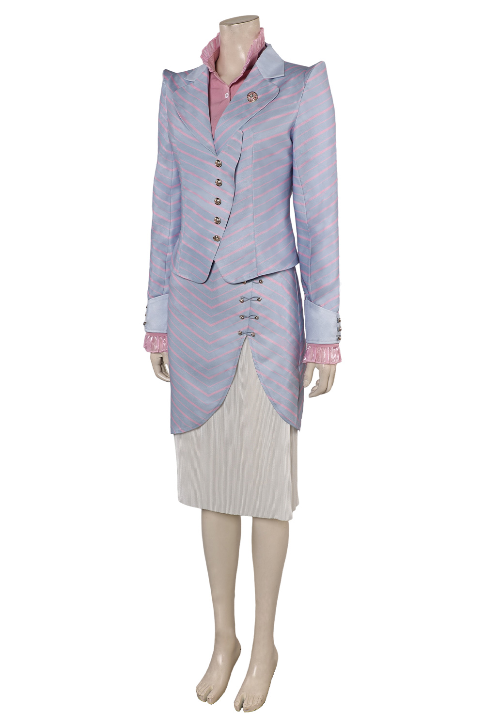 Movie Wicked Glinda Women Purple Striped Set Outfits Halloween Carnival Suit Cosplay Costume