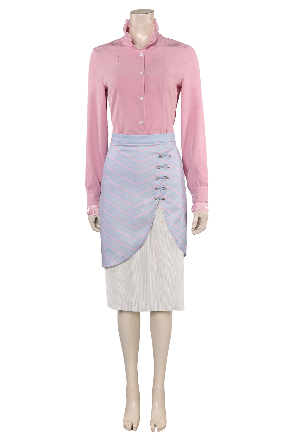 Movie Wicked Glinda Women Purple Striped Set Outfits Halloween Carnival Suit Cosplay Costume