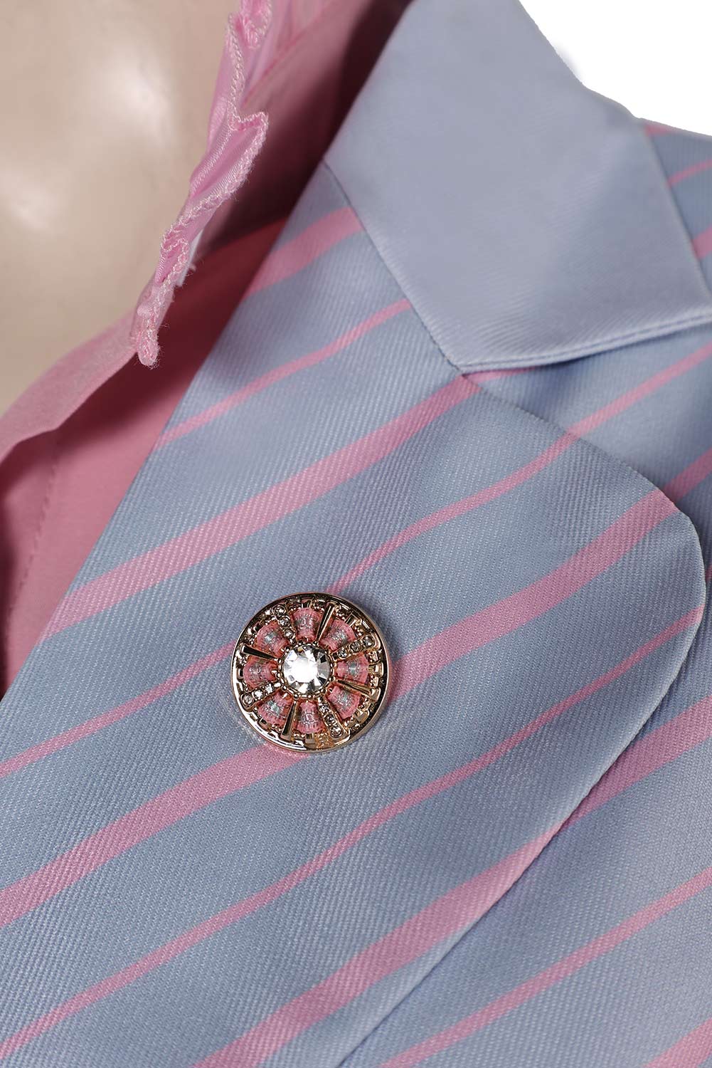 Movie Wicked Glinda Women Purple Striped Set Outfits Halloween Carnival Suit Cosplay Costume