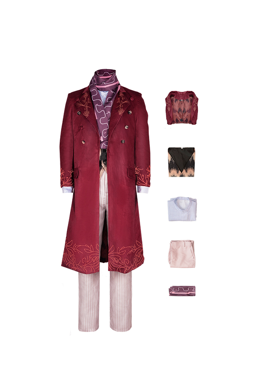 Movie Willy Wonka Coat Outfits Halloween Carnival Party Suit Cosplay Costume