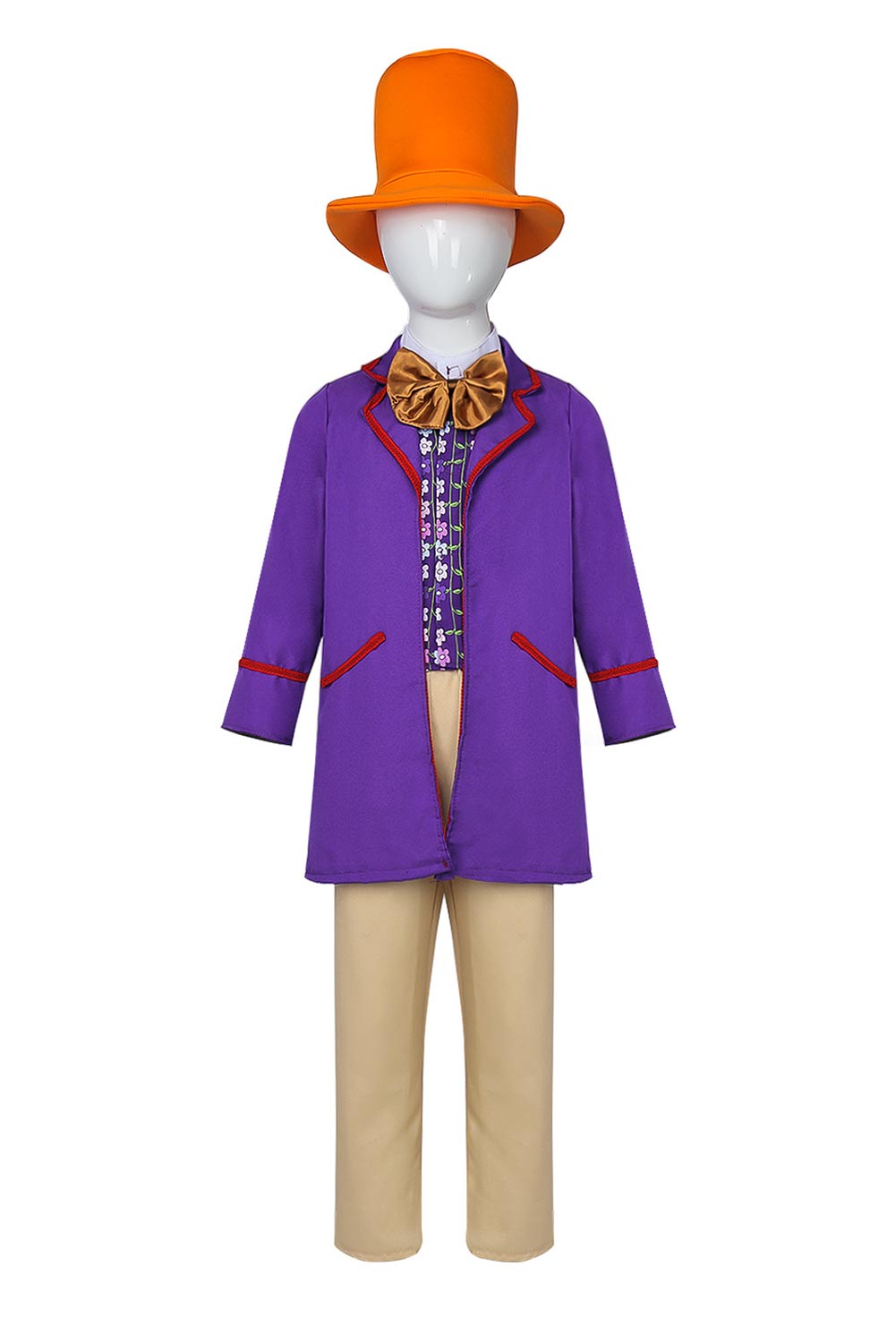 Movie Willy Wonka Kids Children Charlie and the Chocolate Factory Uniform Set Outfits Halloween Suit Cosplay Costume