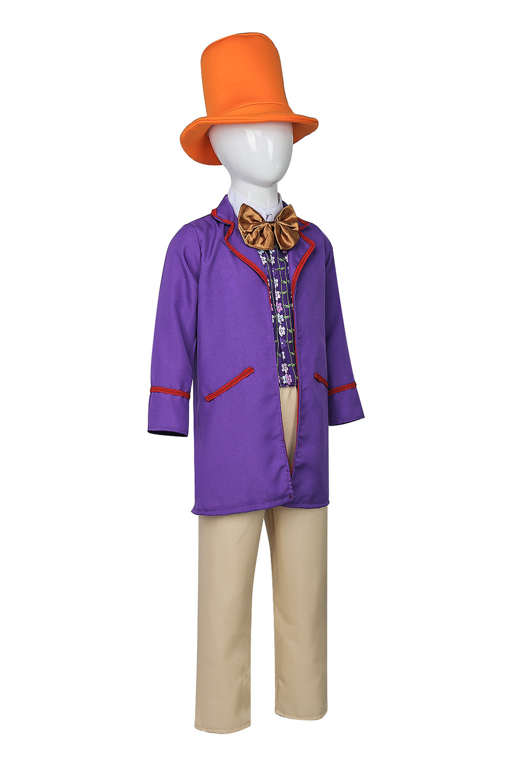 Movie Willy Wonka Kids Children Charlie and the Chocolate Factory Uniform Set Outfits Halloween Suit Cosplay Costume