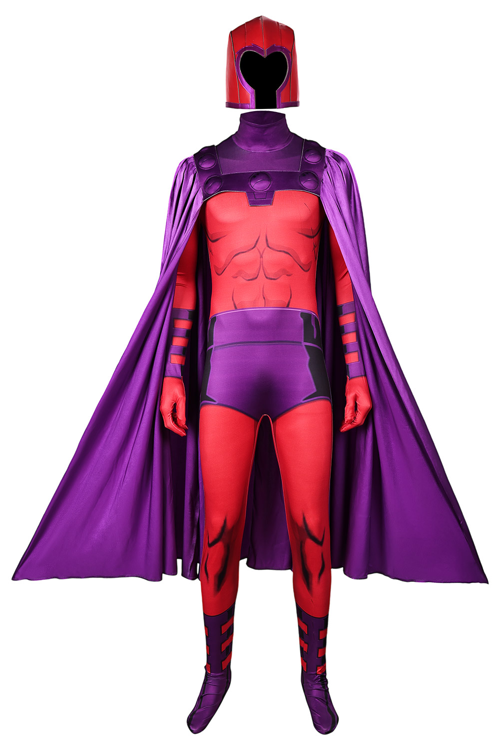 Movie X-Men Magneto Jumpsuit With Cloak Headgear Outfits Halloween Carnival Suit Cosplay Costume