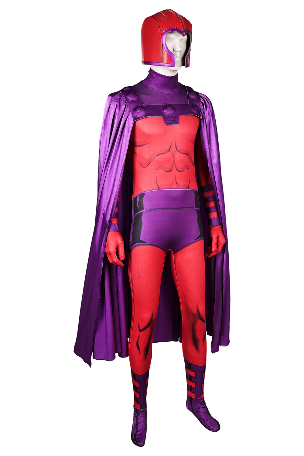 Movie X-Men Magneto Jumpsuit With Cloak Headgear Outfits Halloween Carnival Suit Cosplay Costume