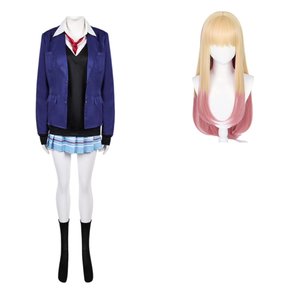 My Dress-Up Darling Kitagawa Marin Blue School Uniform Halloween Carnival Party Cosplay Costume