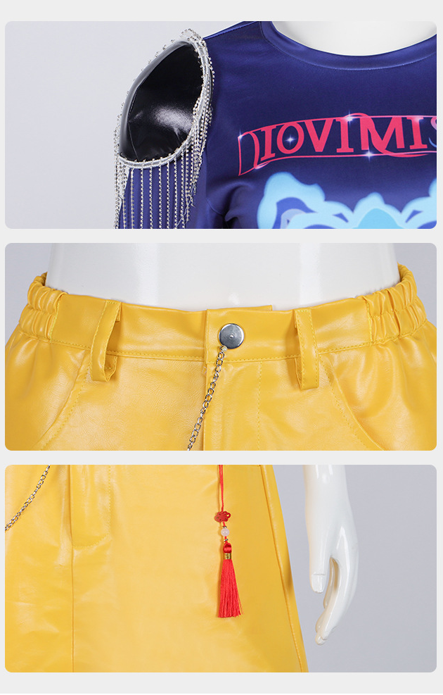 Kpop Demon Hunters Mira Black Top Skirt Stock Set Stage Outfits Halloween Carnival Party Cosplay Costume