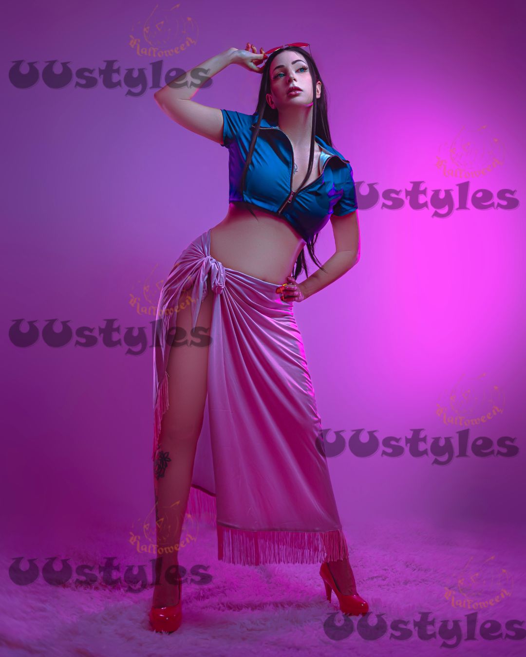 One Piece Nico Robin Cosplay Costume Skirt Dress Festival Outfit