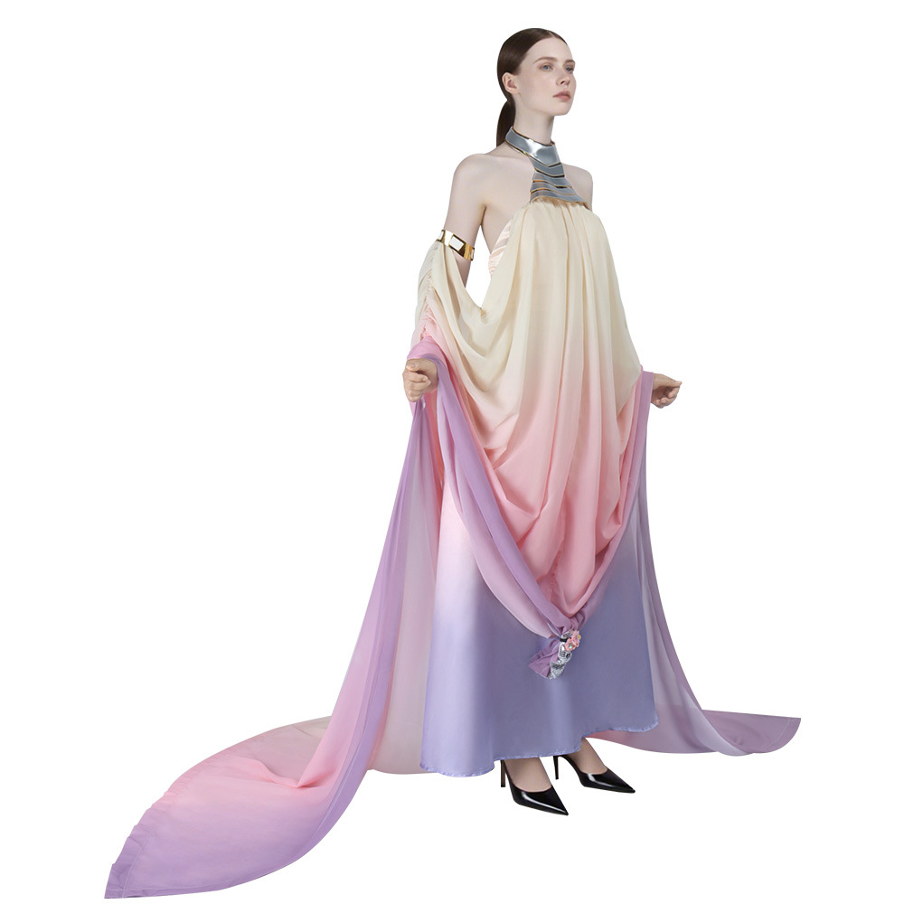 Padmé Amidala Purple Long Dress Outfits Halloween Carnival Cosplay Costume