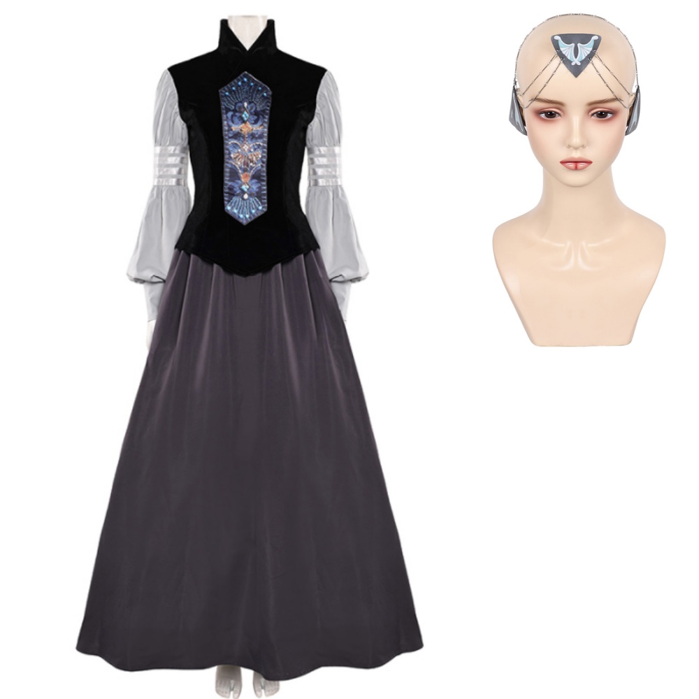 Padme Amidala AOC Woman Black Gown Set Halloween Carnival Party Cosplay Costume