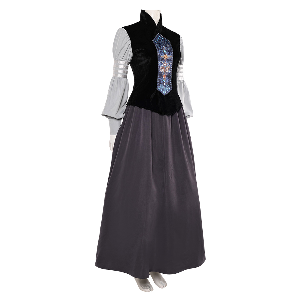 Padme Amidala AOC Woman Black Gown Set Halloween Carnival Party Cosplay Costume