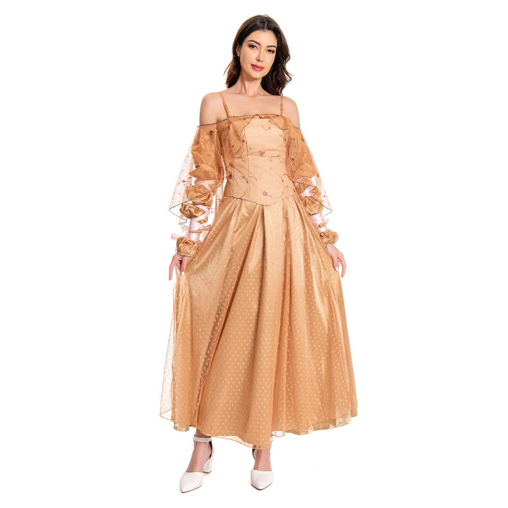 Padme Amidala Women Meadow Yellow Dress Outfits Halloween Carnival Suit Cosplay Costume