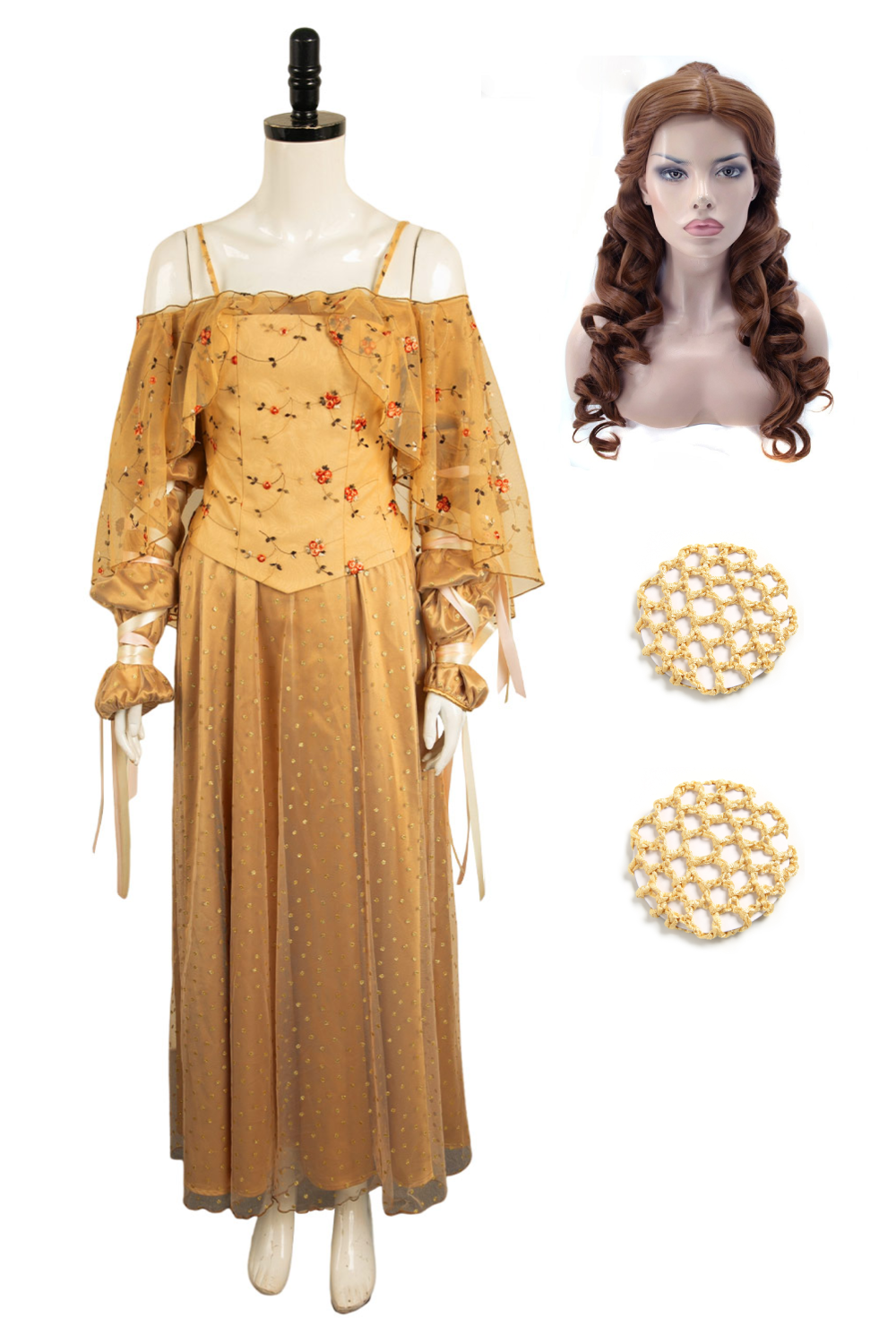 Padme Amidala Women Meadow Yellow Dress Outfits Halloween Carnival Suit Cosplay Costume
