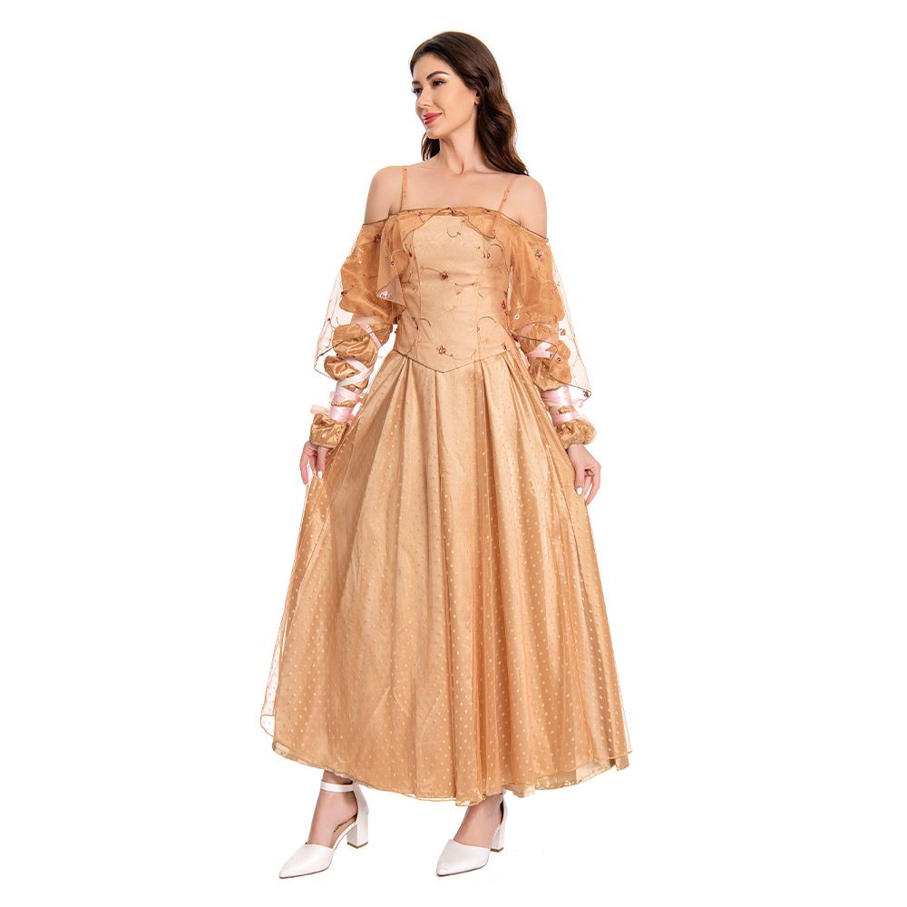 Padme Amidala Women Meadow Yellow Dress Outfits Halloween Carnival Suit Cosplay Costume