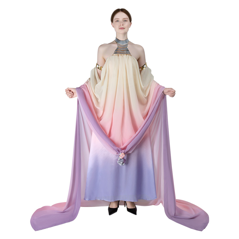 Padmé Amidala Purple Long Dress Outfits Halloween Carnival Cosplay Costume