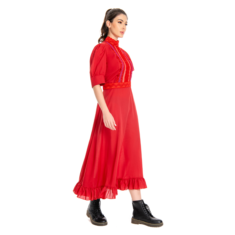 Pearl (2022) X Pearl Red Dress Outfits Halloween Horror Carnival Suit Cosplay Costume