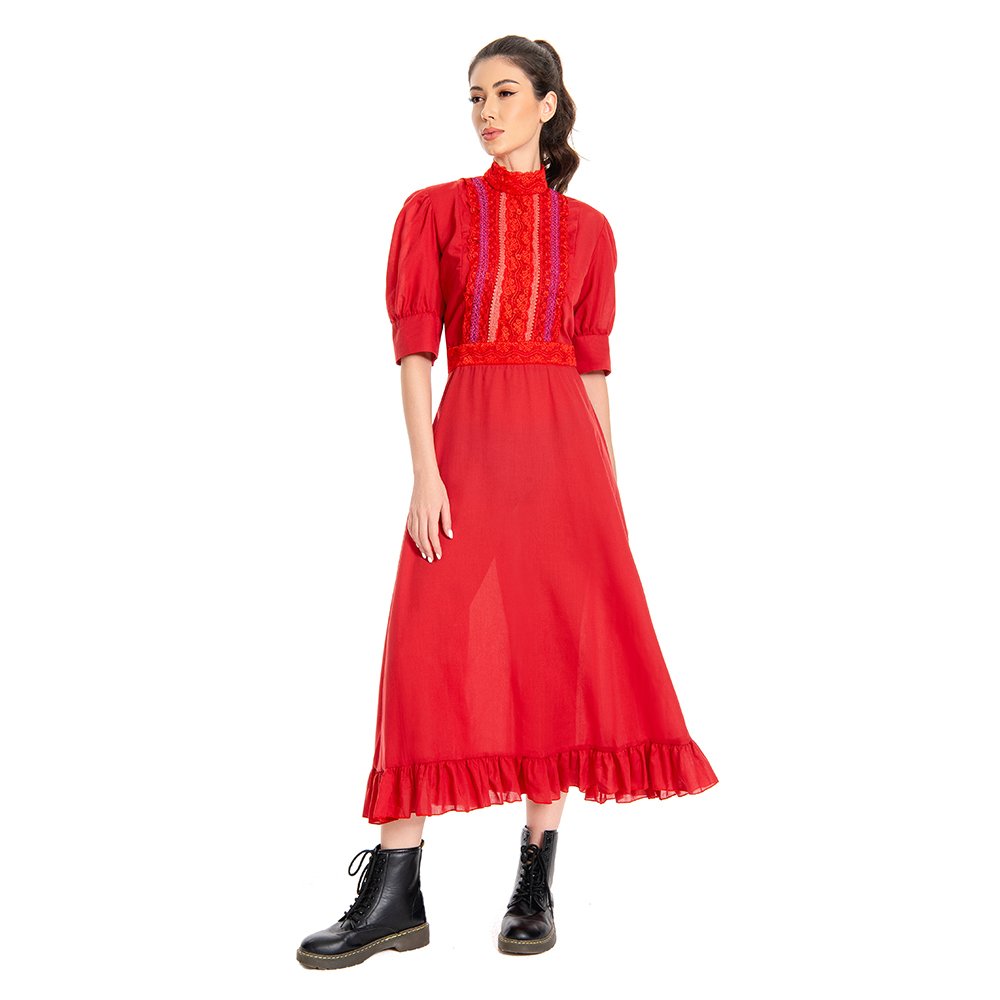 Pearl (2022) X Pearl Red Dress Outfits Halloween Horror Carnival Suit Cosplay Costume