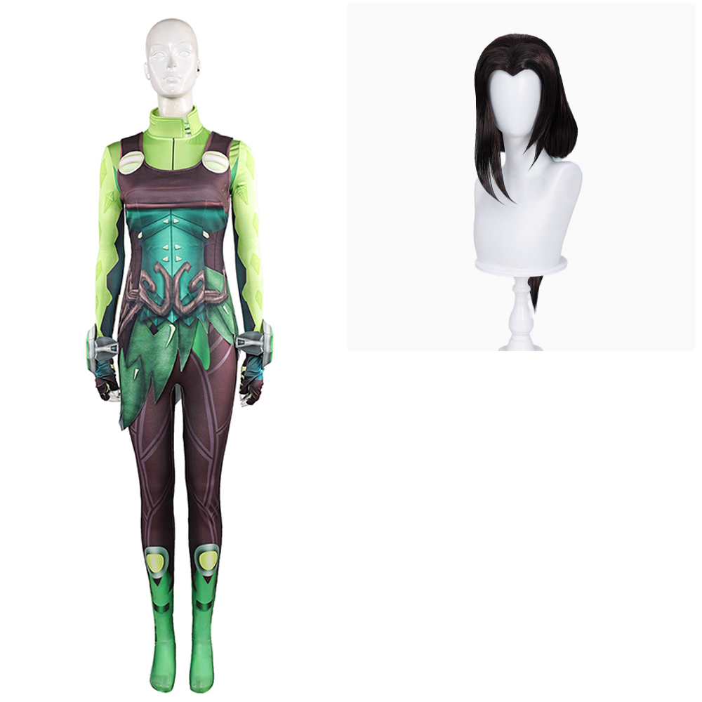 Rivals Mantis Women Green Jumpsuit Outfits Halloween Carnival Cosplay Costume